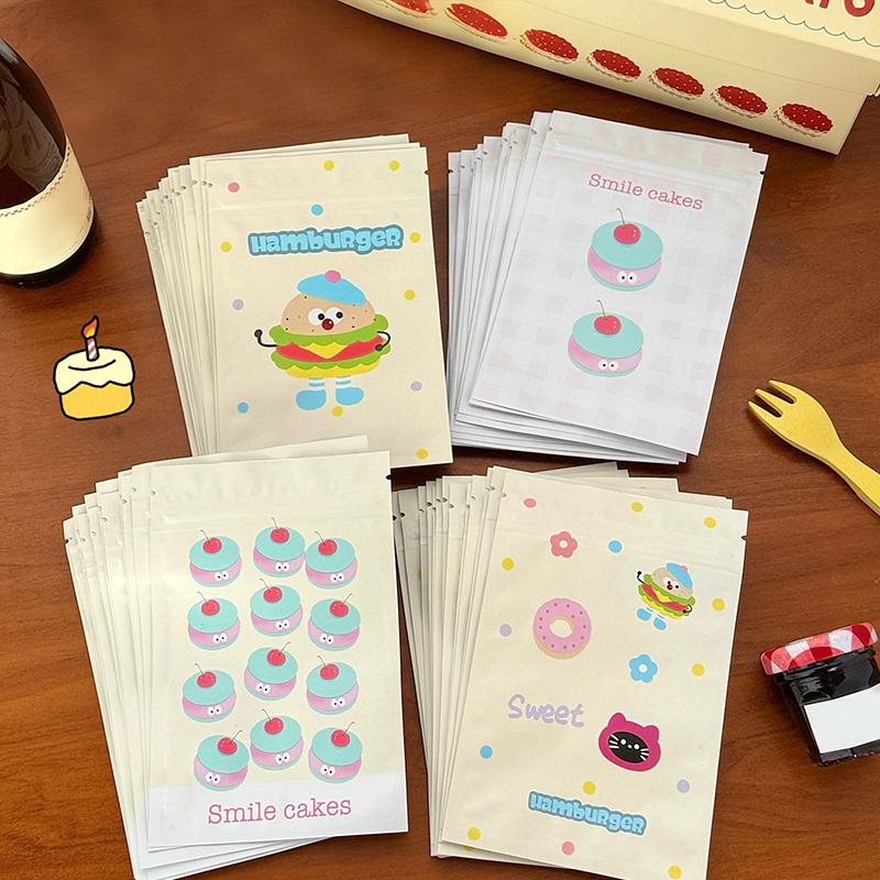 50Pcs Cute Cartoon Self Sealing Packaging Bag Jewelry Storage Bag Snack Candy Biscuit Sealed Bag Surprise Gift Packaging Bag