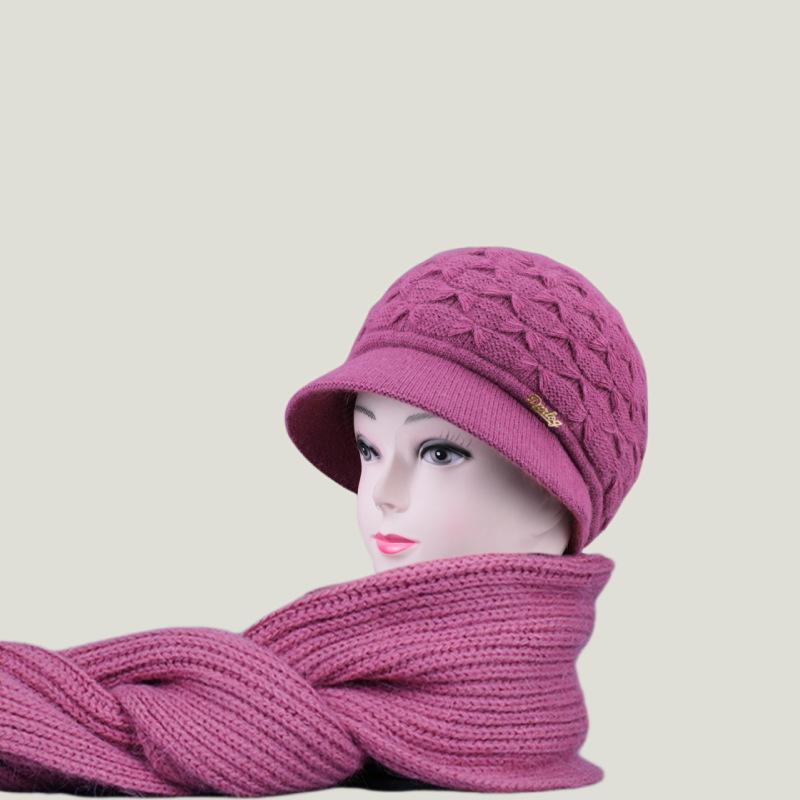 Hat Women's Winter Knitted Hat Thickened Plush Cold-proof Cap Ear Protector Versatile Fashion Warm Wool Hat