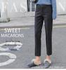 Women's High-Waisted Wool Blend Fleece-Lined Cropped Pants - Autum/Winter Casual Straight Leg