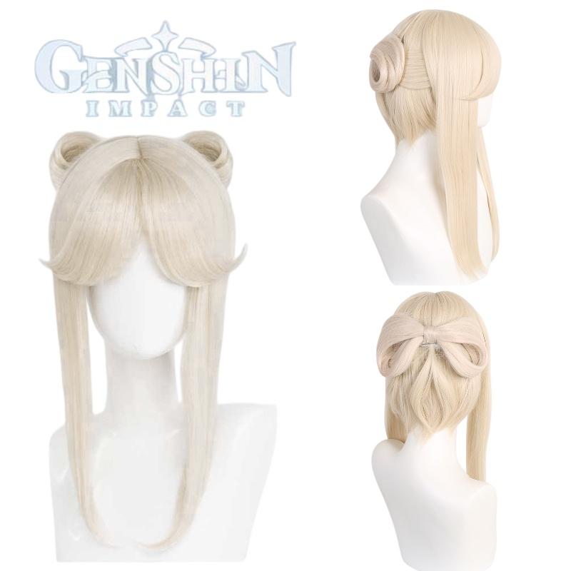 Genshin Impact Ningguang Pizzahut Cobranded Cosplay Game Character Bowknot Wig