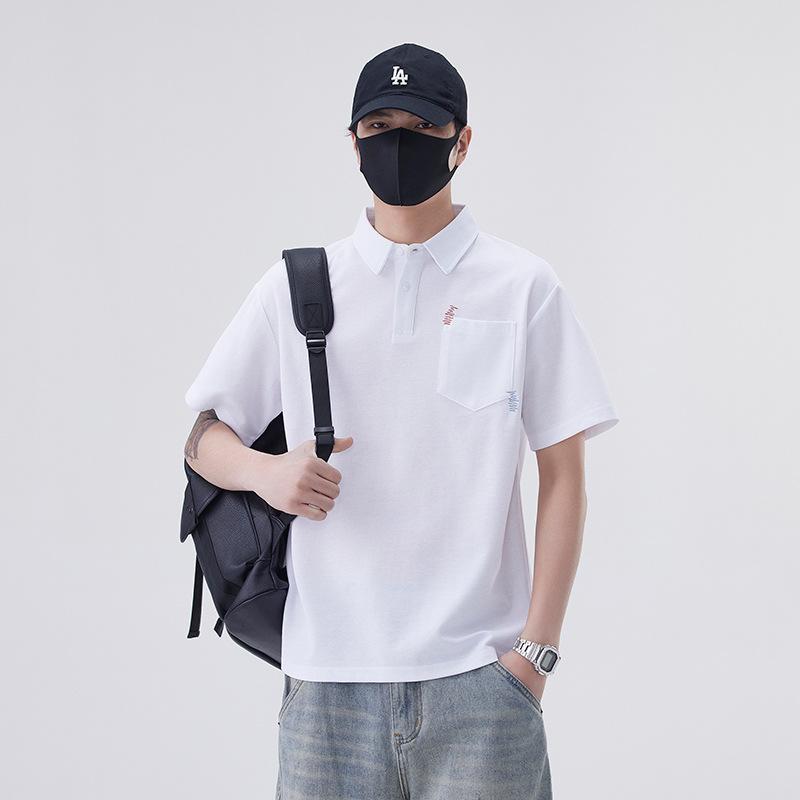 New Summer Men's Short-sleeved POLO Shirt Loose Teen Top with Collar Short-sleeved