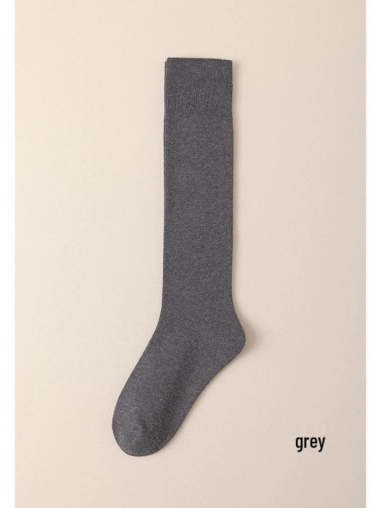 Clearance: Cute Slimming Chocolate Ribbed Cotton Calf Socks - Autumn/Winter Versatile