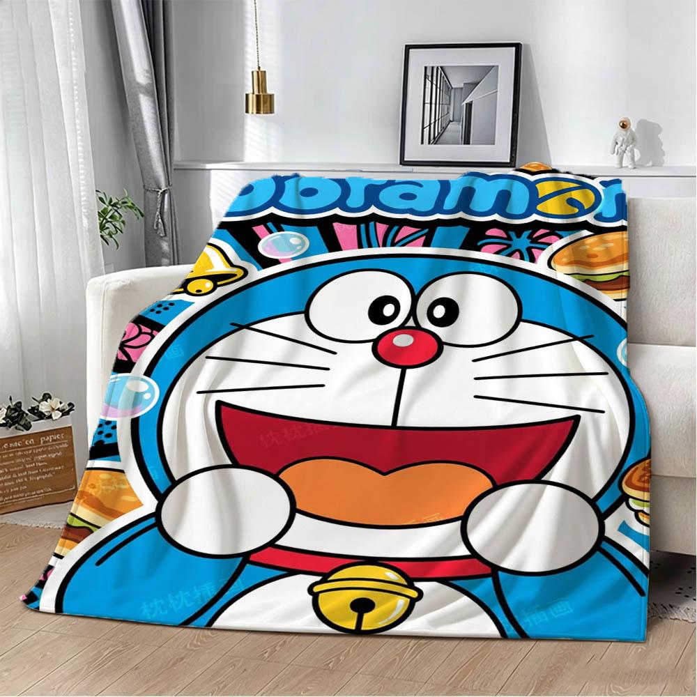 D-Doraemon Movie Anime Film Cartoon 3D Flannel Blanket Soft Throw Blanket Art For Home Decor Bedroom Bed Sofa Picnic Fans Gift
