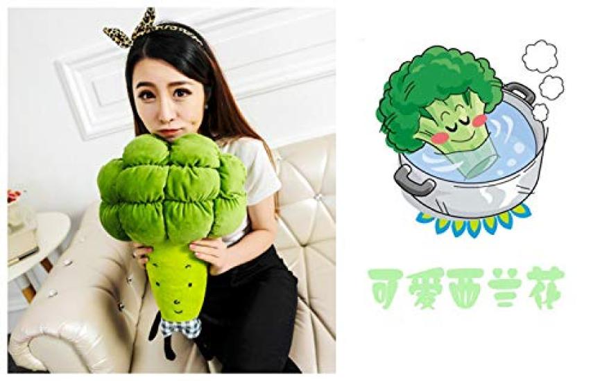 [Qingyun LEE] Food Vegetable Body Pillow, Vegetable Plush Cushion, Vegetable Cushion Figurine, Gift, Broccoli