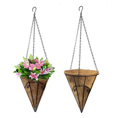 Metal Hanging Planter Basket with Coconut Liners Easy Planting Hanging