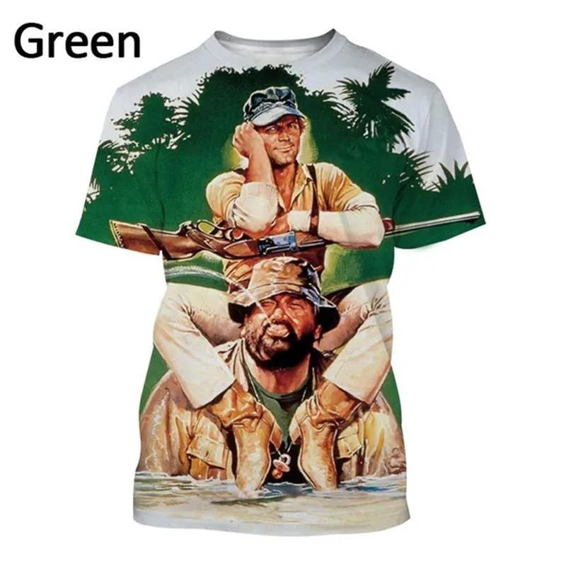 Hot Selling Movie Actors Terence Hill And Bud Spencer 3D Printed T-Shirt Men's Casual Short Sleeves Funny Cool Harajuku TShirts