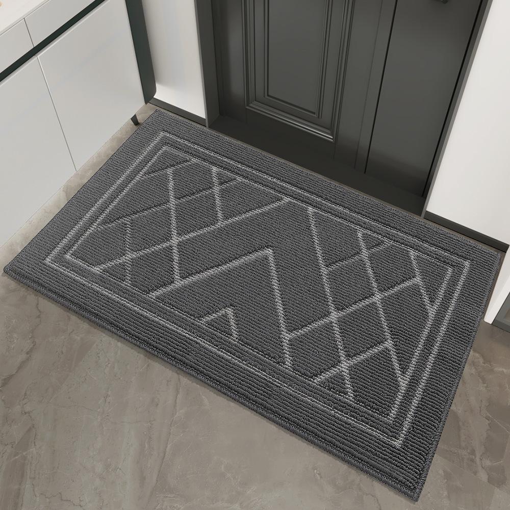 

Современный простой геометрический резиновый коврик для уборки бытовой пыли, коврик у входной двери, устойчивый к трению, нескользящий бытовой коврик для ног 60*90cm