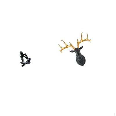 Modern Abstract Deer Head Sculpture Collectible Figurine Decorative Ornament for Living Room