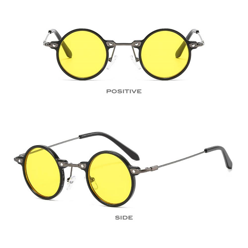 Men Women Clear Lens Glasses Gradient Small Round Sunglasses Eyewear Punk Sun Glasses Driving Shades