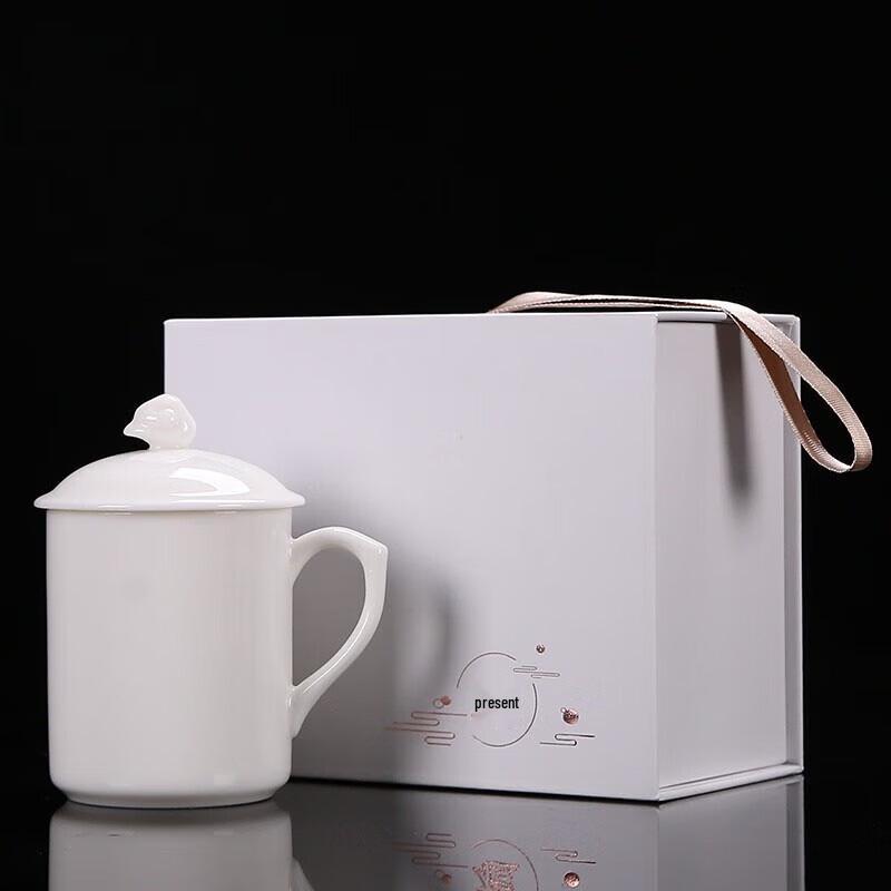 Dehua Mutton-Fat Jade Porcelain Office Tea Cup