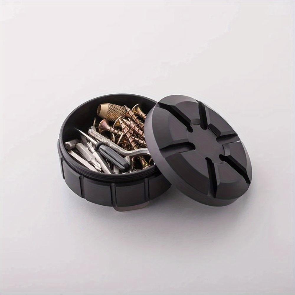 Tragbare wasserdichte Aufbewahrungsbox, rund, Edelstahl, Outdoor-Gehäuse, Tank, kleiner Behälter, Lager, Gesundheit, Pillenflasche