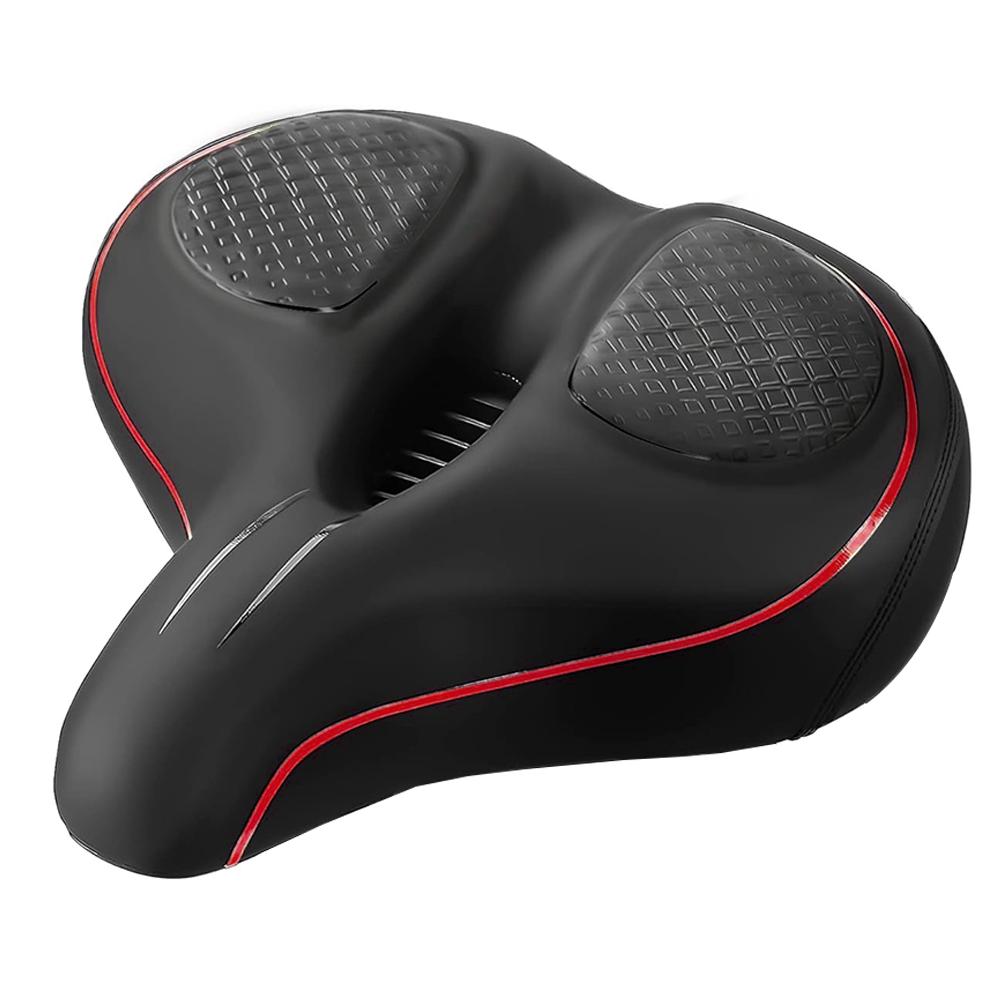 Oversized Bike Seat Shock Absorption Wide Soft Cushion Bicycle Seat Breathable Hollow Bicycle Saddle Bike Accessories красный