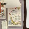 Dekoratives Wandpapier 2027 Tier-Doodle-Kalender, Niedliche handgezeichnete Illustration Hängender Planer mit zweimonatigem Zeitplan-Organisator Baumwollschnur,