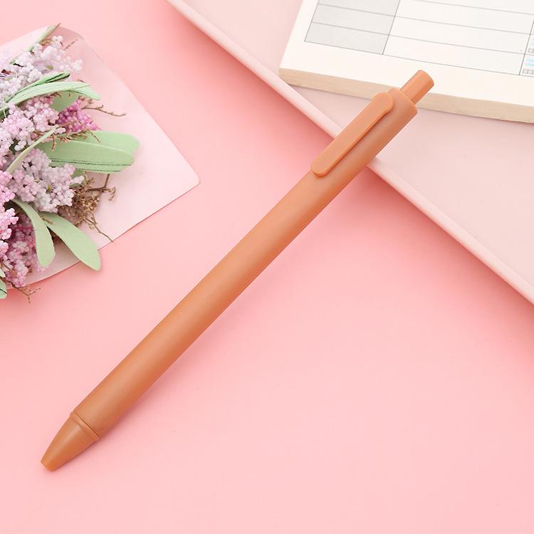 Macaron Morandi Click Pen - Retro Bullet Tip Signature Pen for Office & Study Stationery
