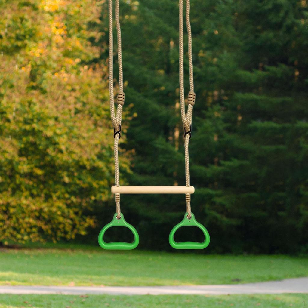 Trapeze Swing Bar Hanging Rings for Indoor Outdoor Use Fitness Home Gym
