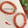 Natural Southern Red Agate & Hetian Jade Women's Bracelet
