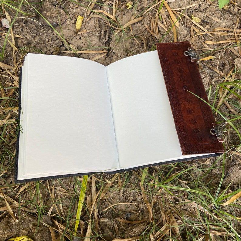 Seven Stone Chakra Leather Journal: Embossed Handmade Grimoire
