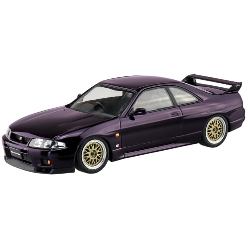 Aoshima Bunka Kyozai (AOSHIMA) 1/32 The Snap Kit Series Nissan R33 Skyline GT-R Custom Wheels (Midnight Purple) Pre-Colored Plastic Model Kit No. 15-S