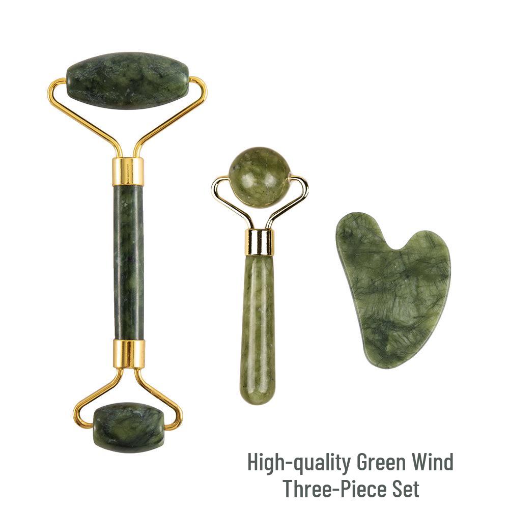 Jade Roller & Gua Sha Facial Massage Three-Piece Set