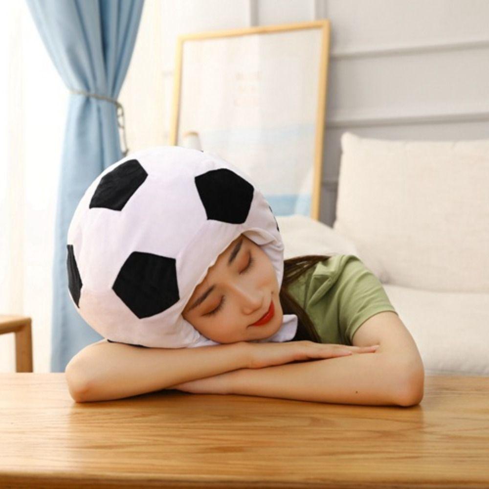 Novelty Cartoon Headgear Cap Funny Football Shape Hat Creative Plush Headgear  Cosplay Costume