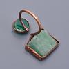 Heart Chakra Fancy Natural Aventurine Copper Eternity Electroformed Ring Jewelry V-50