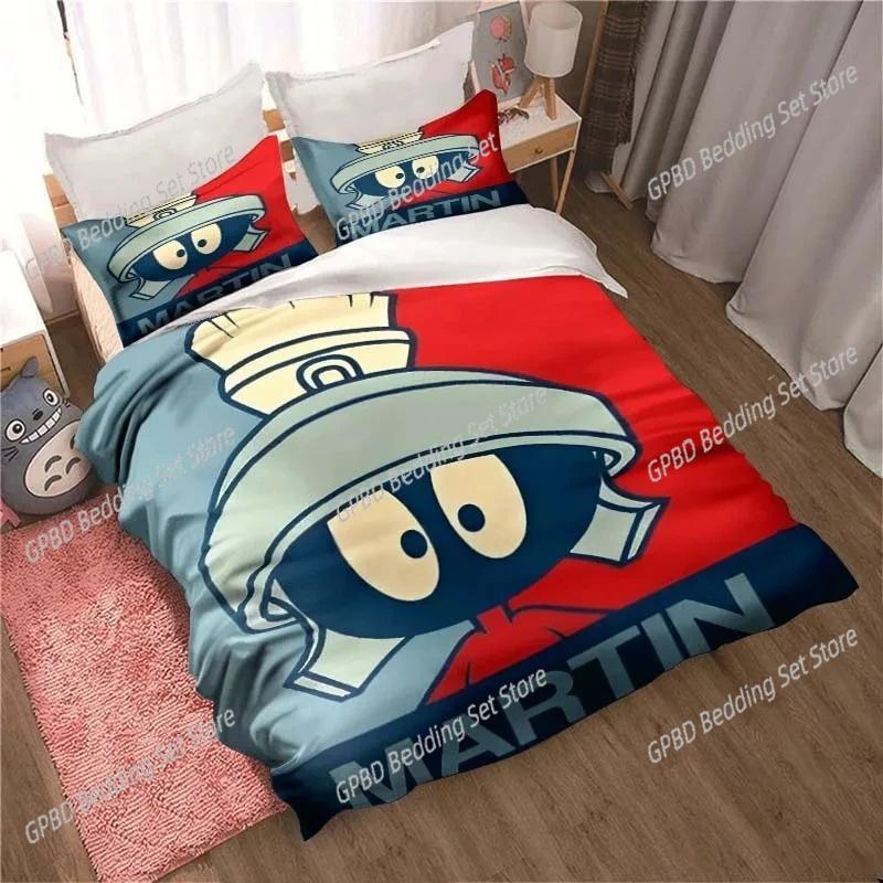 Cartoon Marvin Martian Comfortable Duvet Quilt Cover Pillowcase Bedding Set Children Bedroom Decoration Home Textile