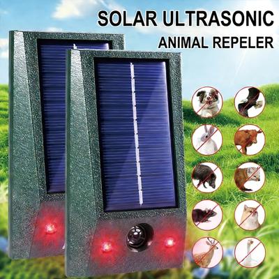 Destructor Ultrasónico Alimentado por Energía Solar con Sensor de Movimiento y Flash, Adecuado para Repeler Perros, Gatos, Pájaros, Ardillas, Mapaches, Mofetas, Ratones, Topos