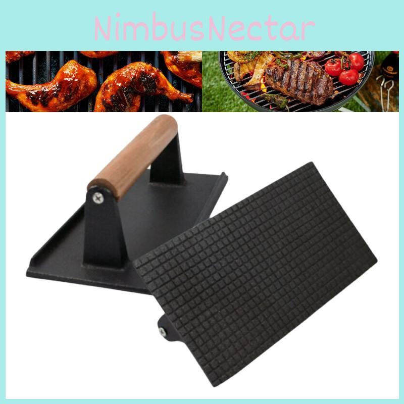 Bacon Cast Iron Meat Press Board Press Grill Bbq Cooking Weight Barbeque Kitchen