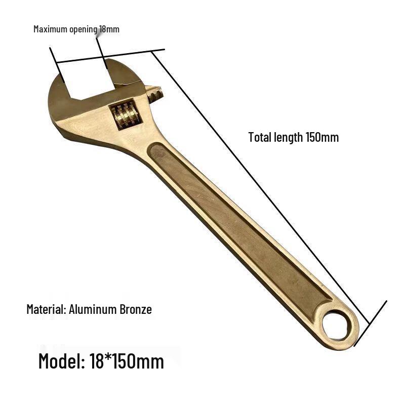 Fengchi Explosion-Proof Aluminum Bronze Adjustable Wrench 6 inch