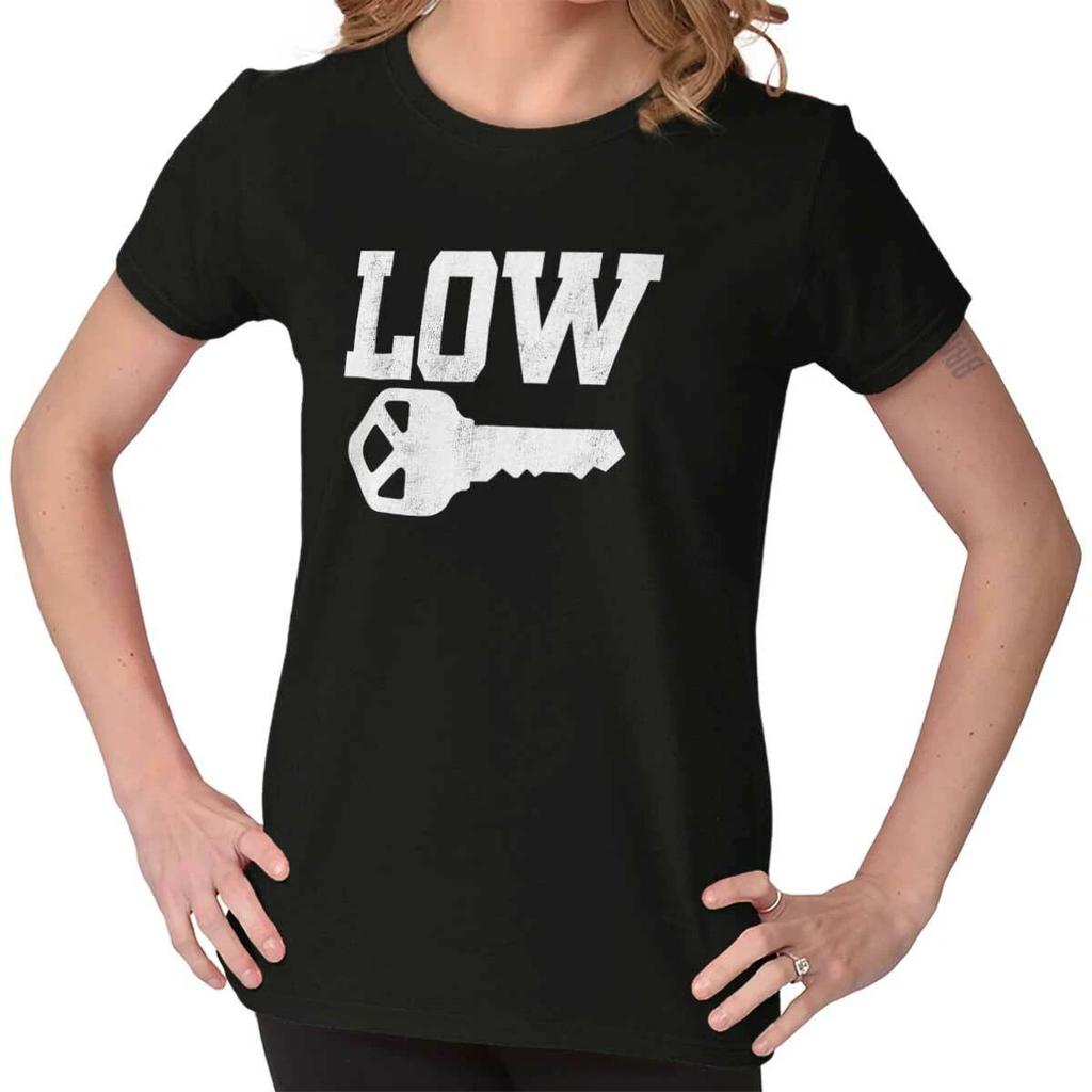Funny Sarcastic Humor Low Key Pun Chill Joke Womens Top Junior Graphic Tee
