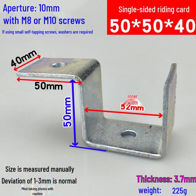 Square Tube Clamp U-Angle Clip with Hole Connector for Mounting