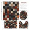 4pcs Bathroom Set Shower Curtain Absorbent Bathroom Floor Carpet U-Shaped Contour Rug Toilet Lid Mat for Bathroom
