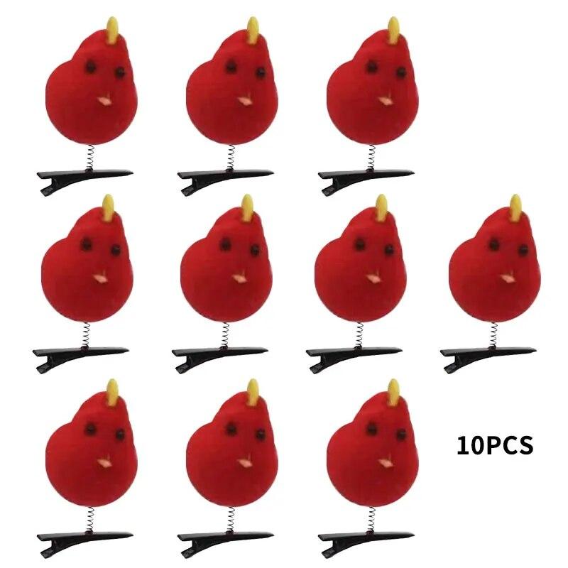 10 Stück Set Kreative süße gelbe Küken Haarnadel Spaß Haustier Seite Haar Frühling Entenclip Kinder Mädchen Haar Zubehör Tier Dekoration