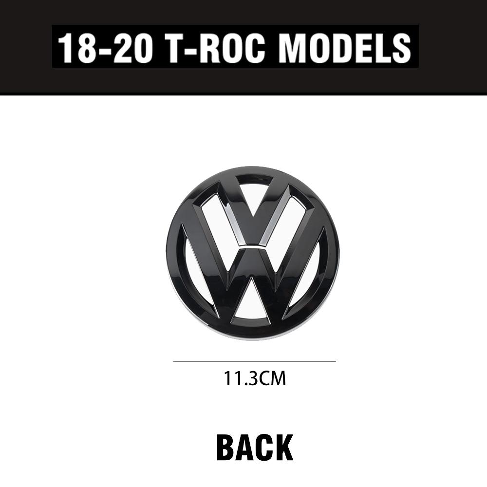1pc Car Front Grill Badge/Rear Trunk Emblem Lid Cover Logo Sticker Black Center Cover For VW T-ROC 2018 2019 2020 Car Accessorie Sx5