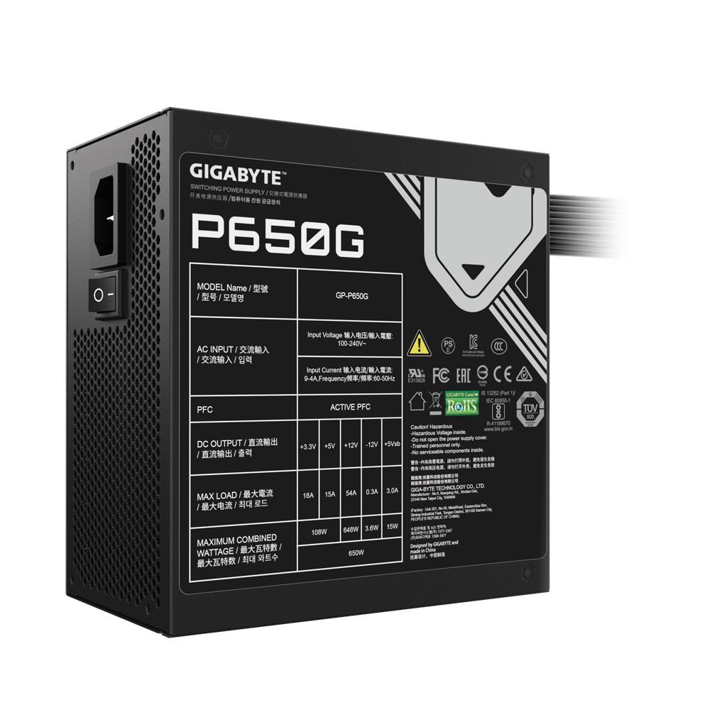 Zasilacz Gigabyte P650G 650W 120mm 80 Gold