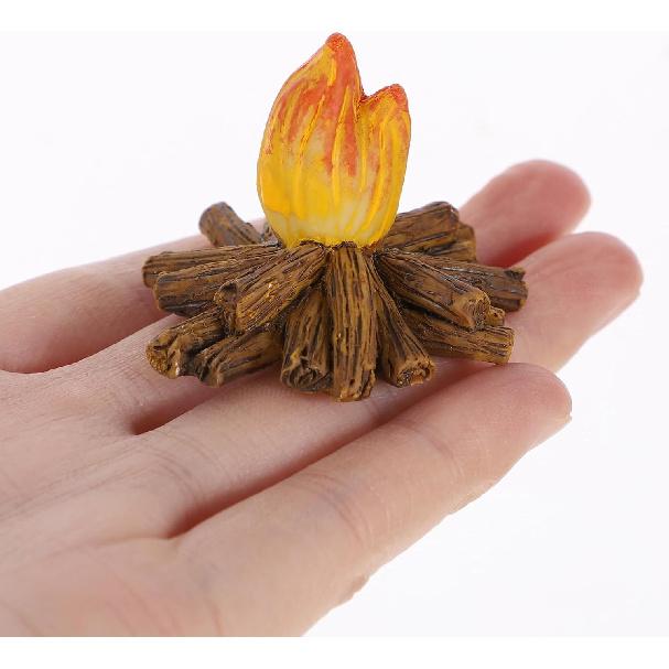 4pcs Fake Resin Bonfire Model Miniature Campfire Dollhouse Mini Fire Miniature Decoration for Micro Landscape Scene