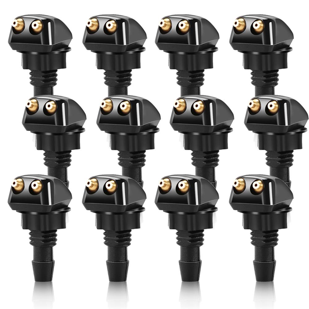 2-Hole Car Windshield Wiper Nozzle Universal Auto Front Windshield Wiper Arm Washer Water Spraying Head Replacement Accessories