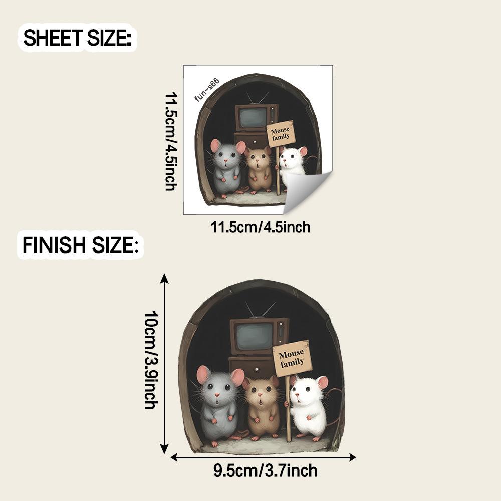 Cute Cartoon Mouse Hole Kitchen Staircase Home Decoration Sticker