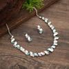 Luxury New Enamel Color Spiral Geometric Line Stud Earrings Necklace Set, Women's Exaggerated Geometric Stud Earrings Necklace
