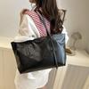 Retro large-capacity bag women's 2025 new simple casual shoulder bag college student class bag tote bag
