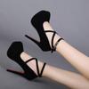 Fashion Spring New Women Pumps Outdoor Dress Ankle Strap Heels Women Fashion Shallow High Heel Shoes Round Toe Thin Heel Shoes for Women