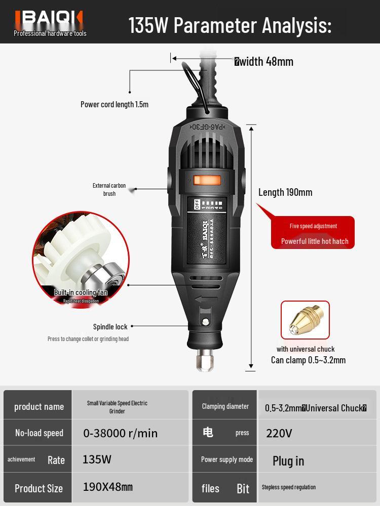 Electric Drill & Grinder for Woodworking and Jade Cutting