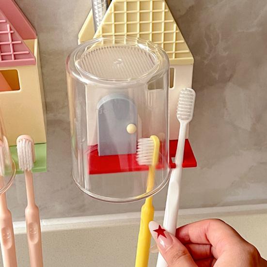 Toothbrush Holder Wall Mounted Storage Rack Double Slot Design Keeps Toothbrush Dry Bathroom Organizer