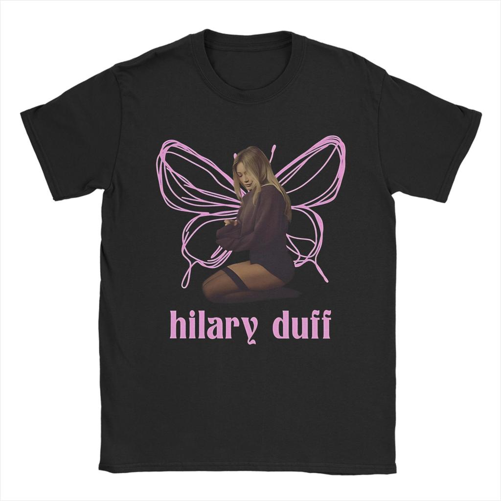 The butterfly Hilary Duff Mature Photo TShirts Unisex  Humor 100 Cotton Tee Shirt Crew Neck Short Sleeve T Shirt Unique Clothes