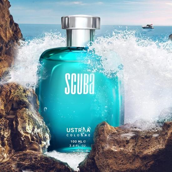 Ustraa Scuba Cologne - 100ml - Perfume for Men | With Lively, Spicy and Deep Aquatic Notes | Ideal for Day Occasions | Long-lasting Fragrance