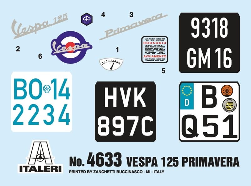 PLATZ Italeri Vespa 125 Primavera with Japanese instructions Plastic model assembly kit IT4633 1/9 (Vintage Series)