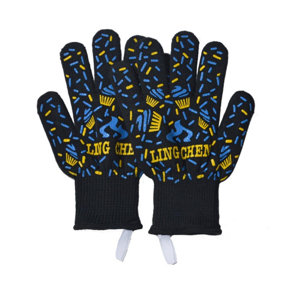 High Temperature Resistant 500/800 Degree Microwave Oven Silicone Non-slip Gloves, Heat Insulated Barbecue Oven Gloves
