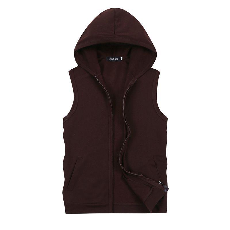 Men's Slim Fit Hooded Sleeveless Vest - Spring/Autumn, Plus Size, Lightweight Fitness Cardigan