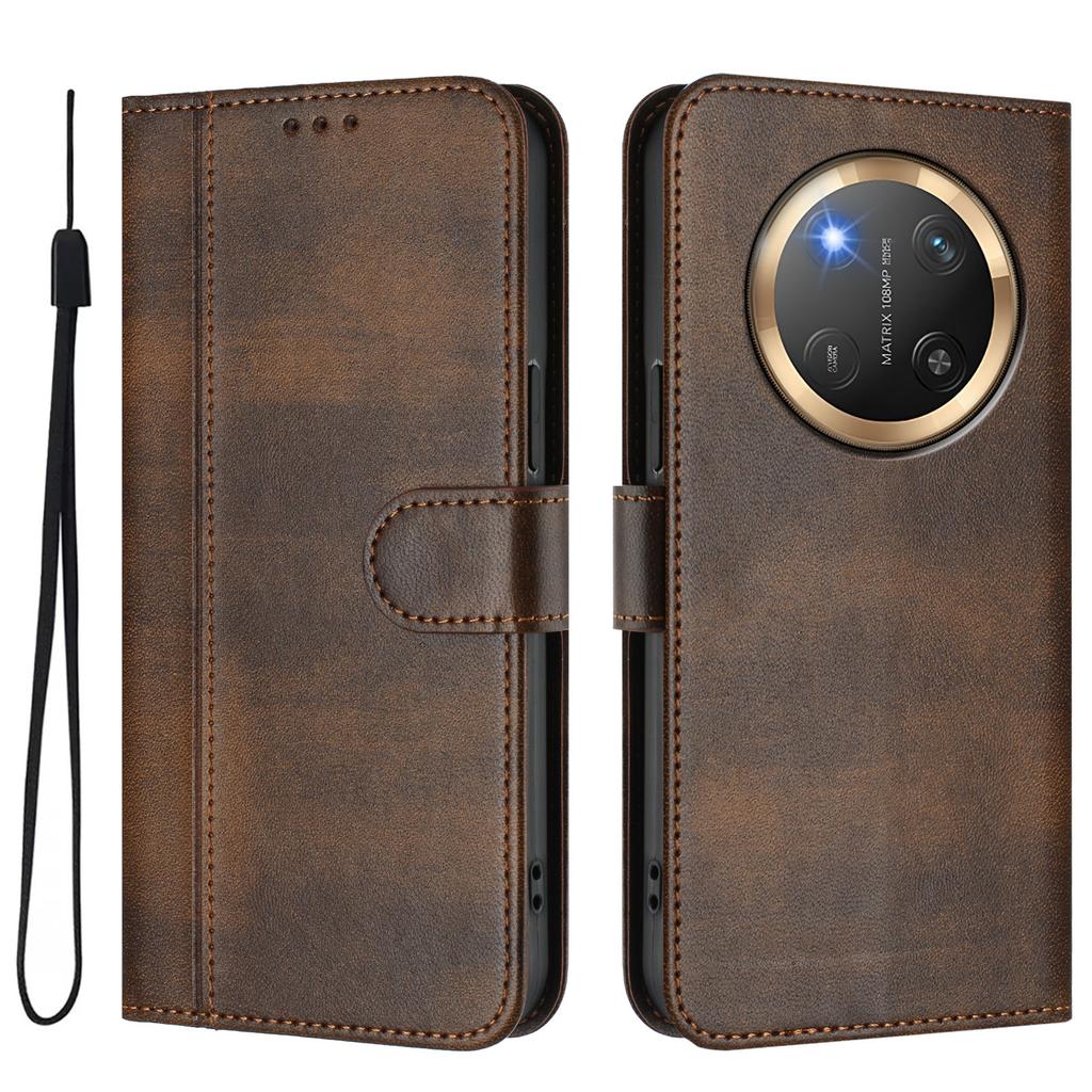 For Honor Magic7 Lite 5G/Honor X9c 5G Cases Wallet Stand Retro Texture Leather Phone Cover with Lanyard