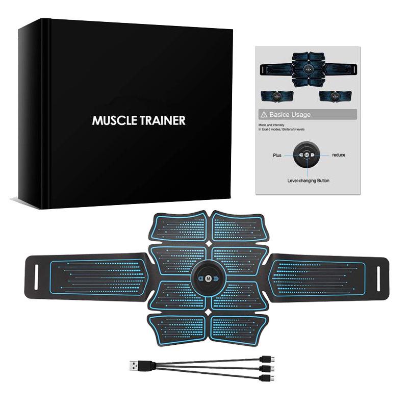 Rechargeable Smart Abdominal Muscle Stimulator Belt with Eight Massage Pads